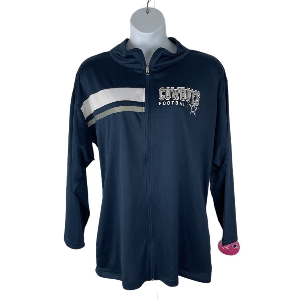 Dallas Cowboys Her Style Blue Zip Up Track Jacket Size 3X